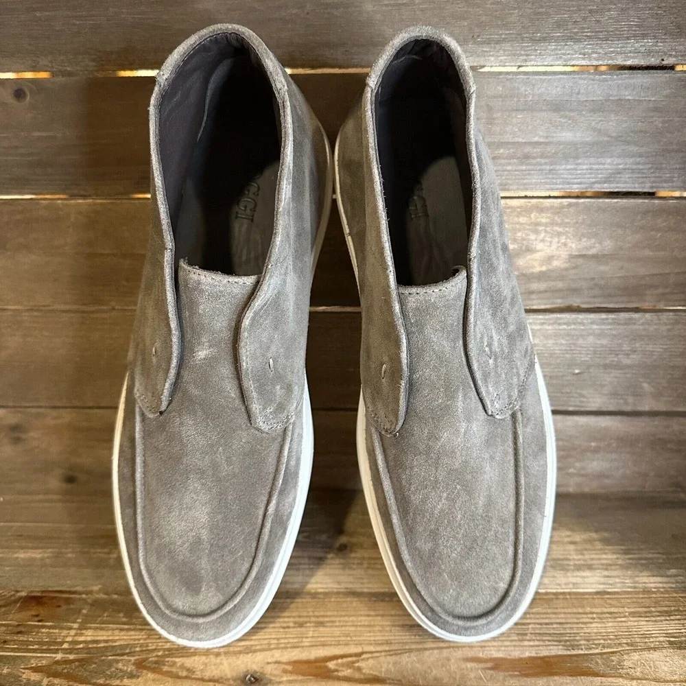 New NWOB Mens Boggi Gray Suede Leather Ankle‎ Chukka Boots Size EU 43 US 9 M